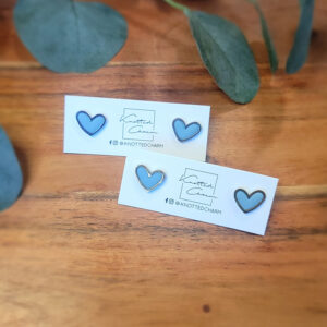 Heart Metal Charm Stud