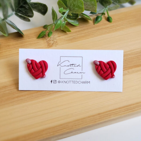 Yarn Heart Stud Earring