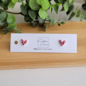 Heart Stud Mini - Leopard