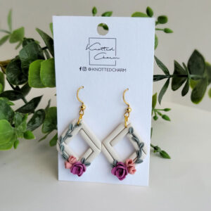 Diamond Floral Dangles