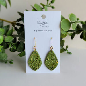 Green with Gold Embossed Leaves