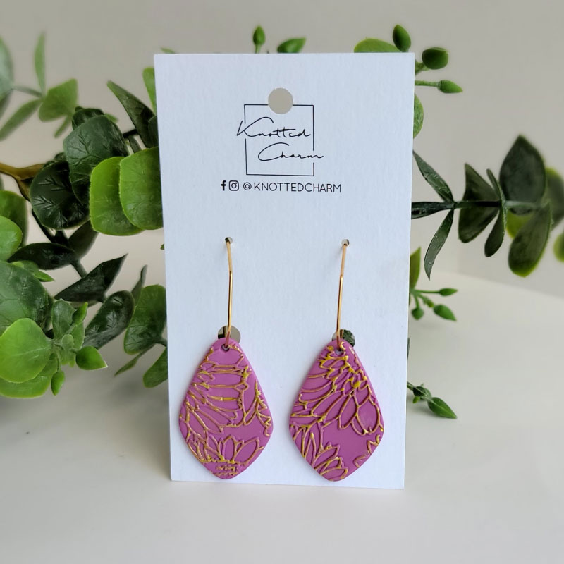 Mauve with Gold Embossed Petals