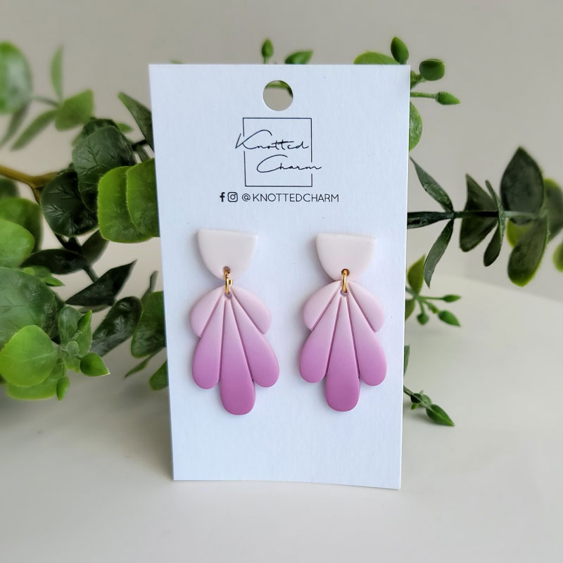Purple Ombre Petal Fan Dangles