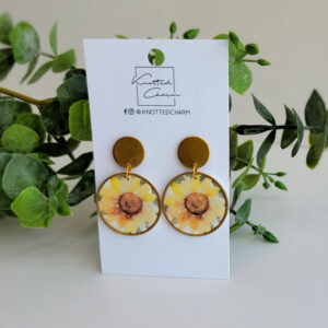Sunflower Circle Dangle-Small