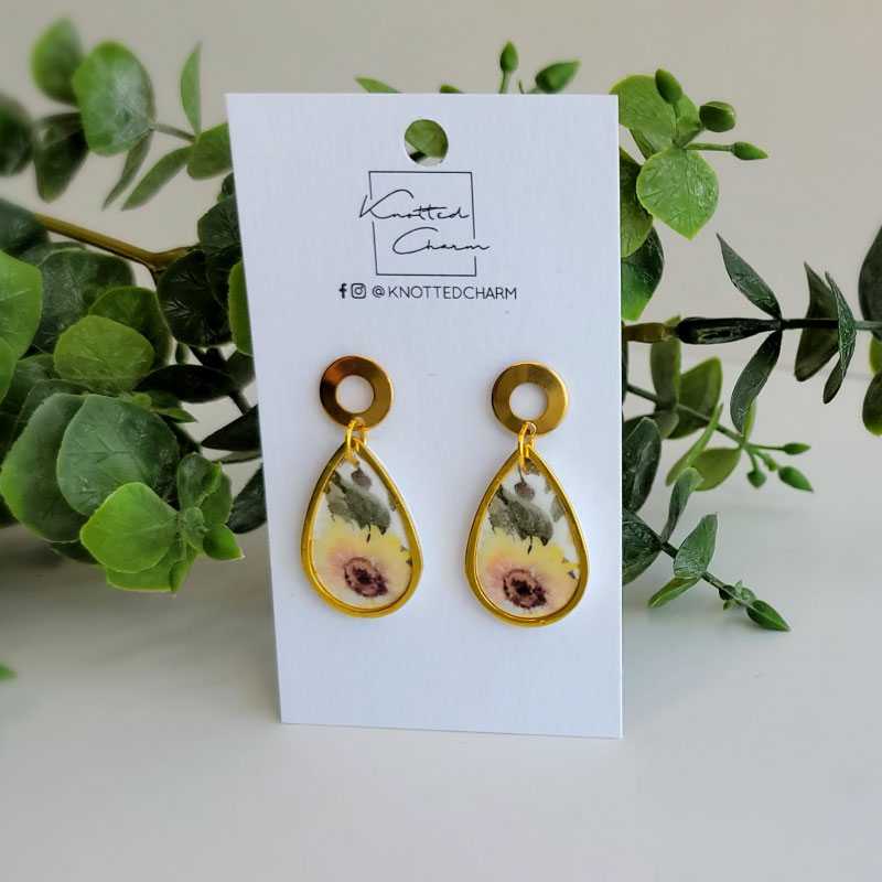 Sunflower Teardrop Dangle